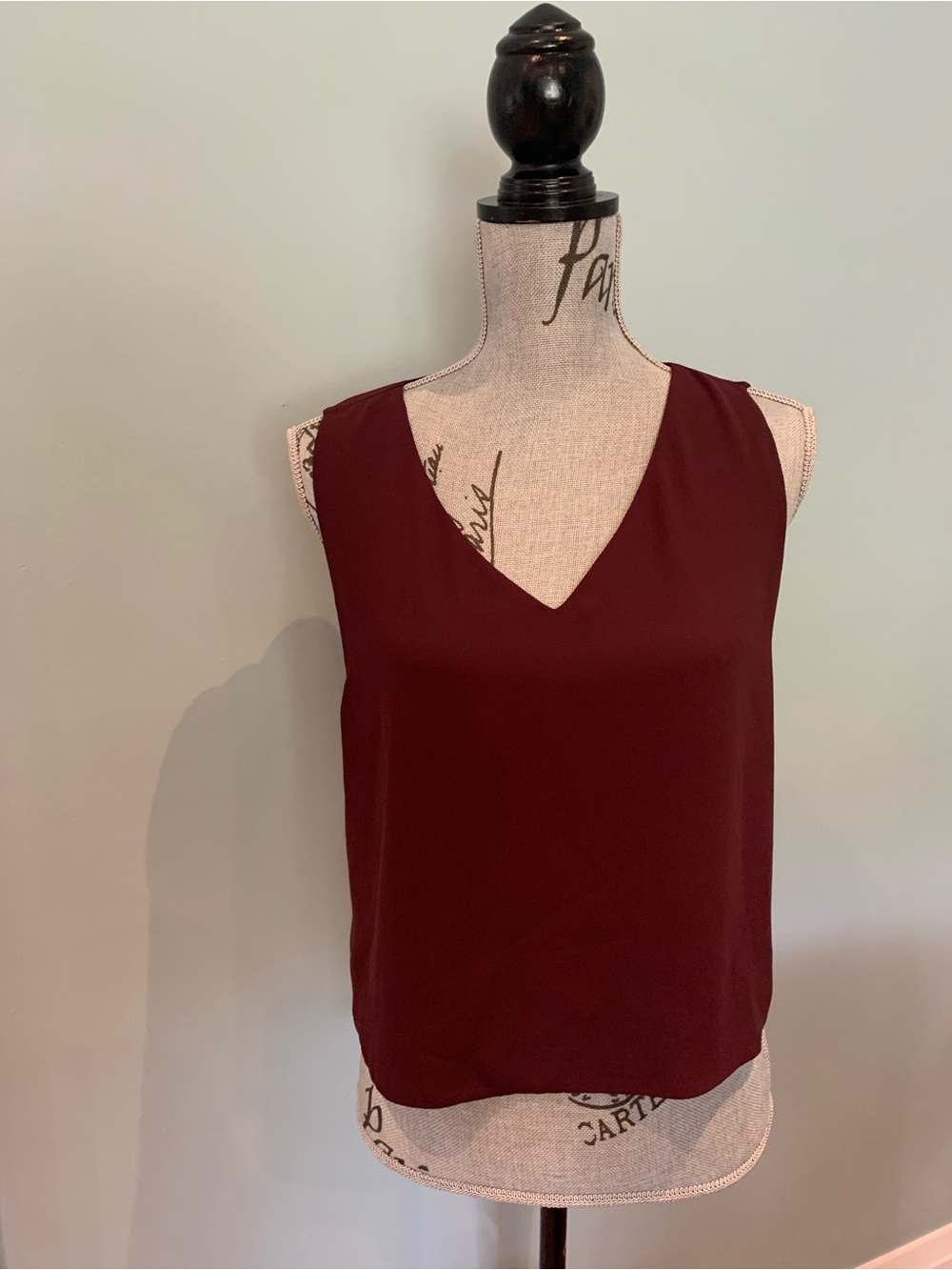 Babaton Sleeveless V-Neck Camisole — Burgundy